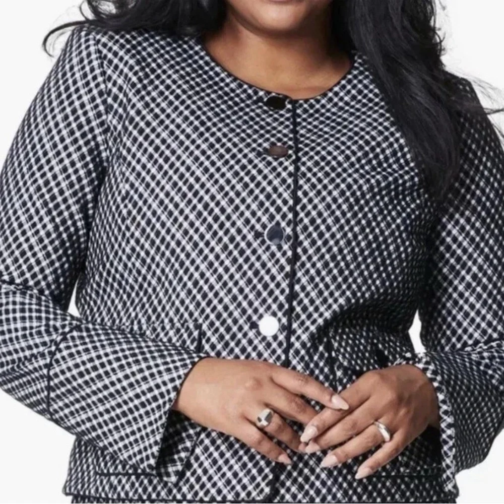 SPANX Ponte Plaid Jacquard Lady Jacket - Picture 1 of 16
